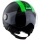 Casque Jet Astyle Fluo Noir Vert Brillant