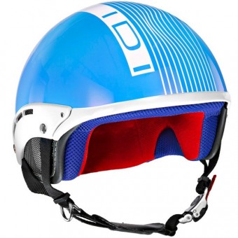 Casque Jet IDI Mini Stripes Turquoise - Blanc
