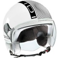 Casque Jet IDI Stripes Fluo Blanc - Noir