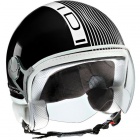 Casque Jet IDI Stripes Fluo Noir - Blanc