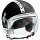 Casque Jet IDI Stripes Fluo Noir - Blanc