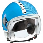Casque Jet IDI Stripes Fluo Turquoise - Blanc