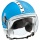 Casque Jet IDI Stripes Fluo Turquoise - Blanc