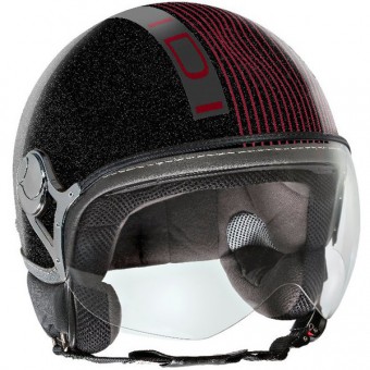 Casque Jet IDI Stripes Noir  - Bordeaux
