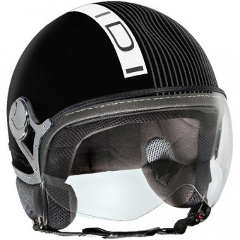 Casque Jet IDI Stripes Noir Mat - Titane