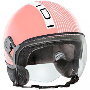 Casque Jet IDI Stripes Rose - Blanc