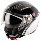 Casque Jet Nitro NP-100J Insigna Noir Blanc