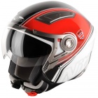 Casque Jet Nitro NP-100J Insigna Rouge Blanc