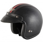 Casque Jet Nitro X580 Cuir Noir Blanc Rouge