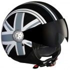 Casque Jet Lazer Rider Flag Noir Gris Blanc