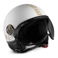 Casque Jet Momo Design Fighter II Blanc Mat Or 5