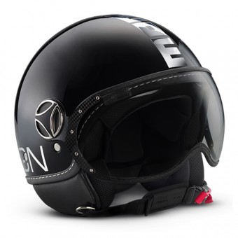 Casque Jet Momo Design Fighter II Noir Brillant Chrome 2