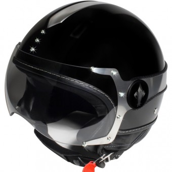 Casque moto Jet Precious Noir Brillant