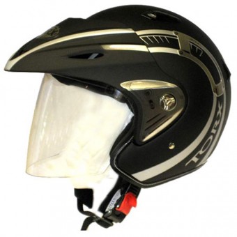 Casque Jet Torx Morris Noir Mat Or