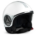 Casque moto Momo Design Minimomo Blanc Chrome Metal