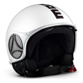 Casque moto Momo Design Minimomo Blanc Noir Metal