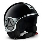 Casque Jet Momo Design Minimomo Noir Chrome Metal Casque Jet Momo Design Minimomo Noir Chrome Metal