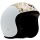 Casque Jet Dmd Vintage Blanc Skull Gold