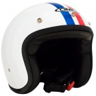 Casque Jet Dmd Vintage Triple Blanc ( Bleu Blanc Rouge ) Casque Jet Dmd Vintage Triple Blanc ( Bleu Blanc Rouge )