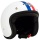 Casque Jet Dmd Vintage Triple Blanc ( Bleu Blanc Rouge )