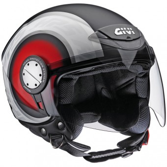 Casque Demi-Jet Givi 10.4. F Cercle noir/rouge