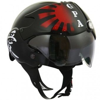Casque Jet GPA Aircraft Kamikaze Noir Metal
