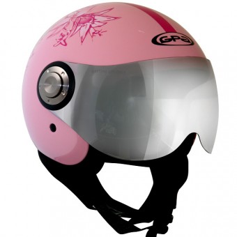 Casque moto Jet Flower 2 Rose