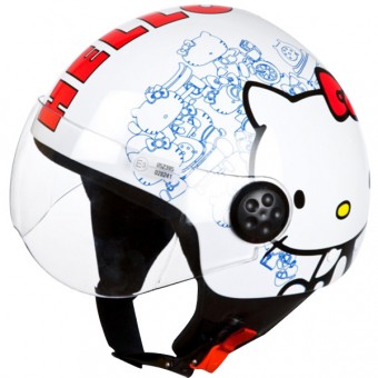 Casque Jet Hello Kitty Tatoo Blanc