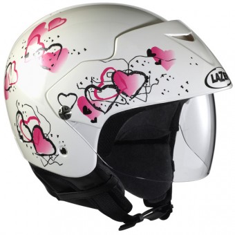 Casque moto Jet Be-Bop Love Fushia
