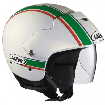 Casque Jet Lazer Be-Bop Stripes Blanc