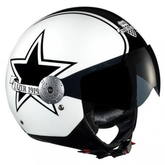 Casque Jet Lazer Rider Dragon Retro Blanc