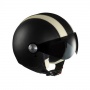 Casque Jet Lazer Rider Dragon Cuir Noir - Blanc