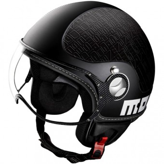 Casque Jet Momo Design Komposit Cuir Noir OST