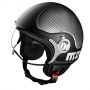 Casque Jet Momo Design Komposit Fibre Noir Mat Argent