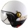 Casque moto Jet Fighter Blanc Mat - Or 080