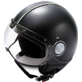 Casque Jet Momo Design Fighter Cuir Noir