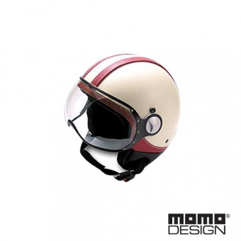 Casque Jet Momo Design Fighter Cuir Pana