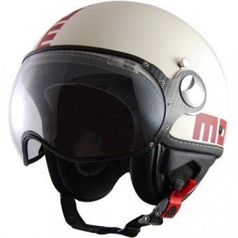Casque Jet Momo Design Fighter Panna crème mat