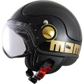 Casque Jet Momo Design Komposit Carbone Noir Metal Or