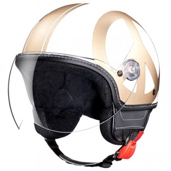 Casque Jet Moschino Peace and Love Blanc Or
