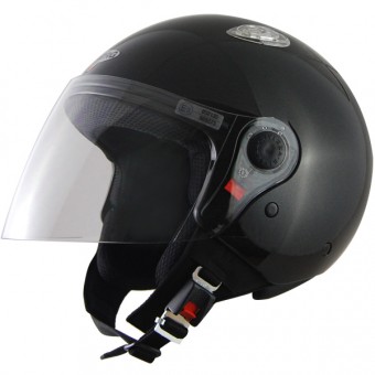 Casque moto Jet Riviera Noir metal
