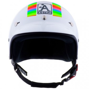 Casque Jet Astyle Summer Chic Blanc Fluo