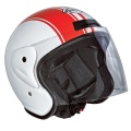 Casque moto Stormer Sun Strip Blanc Rouge