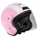 Casque moto Stormer Sun Strip Rose Blanc