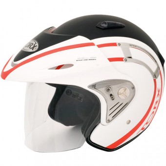 Casque Jet Torx Morris Blanc Rouge