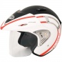 Casque Jet Torx Morris Blanc Rouge