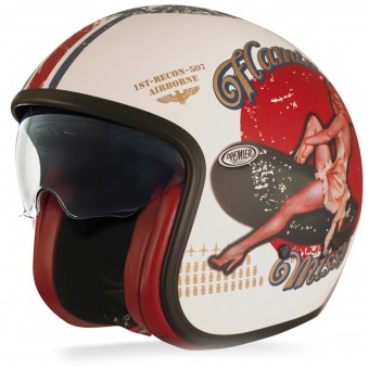 Casque Jet Premier Vintage Pinup 8BM Mat Casque Jet Premier Vintage Pinup 8BM Mat