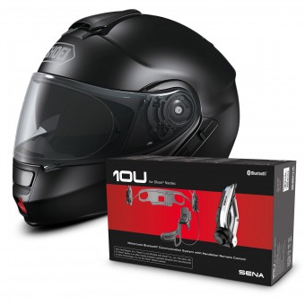 Casque Modulable Shoei Neotec Noir + Kit Bluetooth Sena 10U Casque Modulable Shoei Neotec Noir + Kit Bluetooth Sena 10U