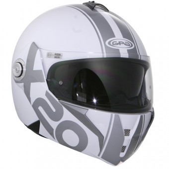 Casque Modulable GPA X20 Ds Stripe Blanc Pur - Argent