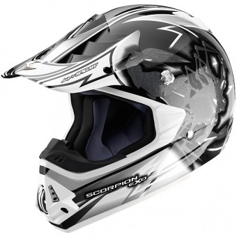 Casque Casque moto Scorpion VX-17 Air Bugster Gris Blanc
